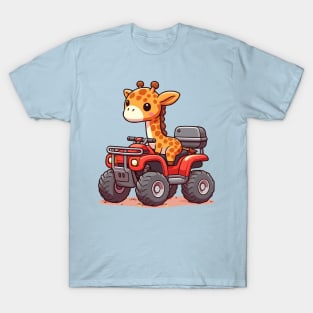 Funny giraffe on ATV T-Shirt